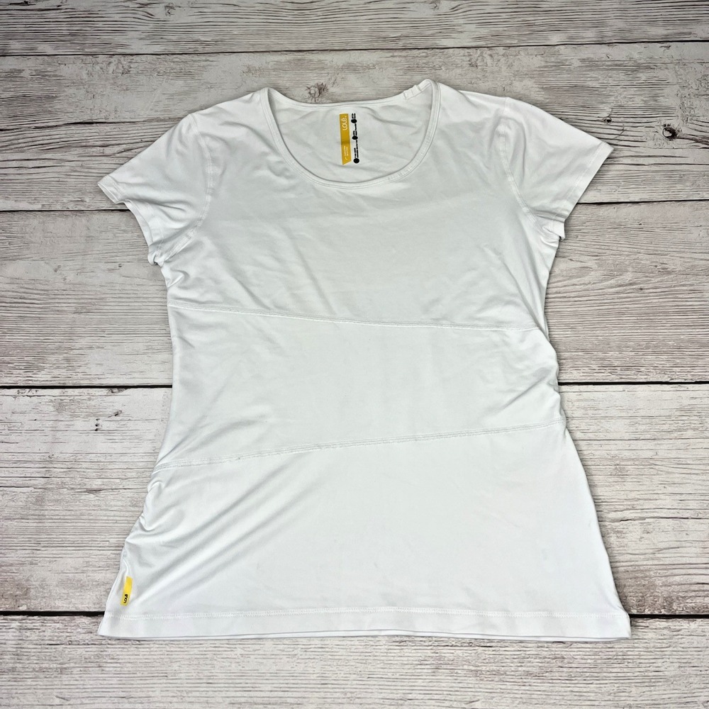 Lole Women's L White Running UPF 50+ Short Sleeve T-Shirt Stretch Wicking